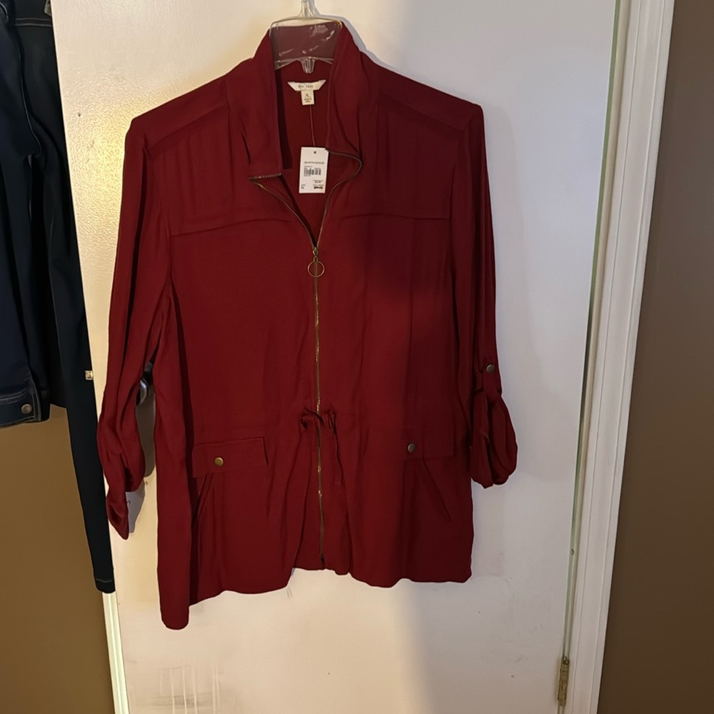 Red garnet shirt jacket.